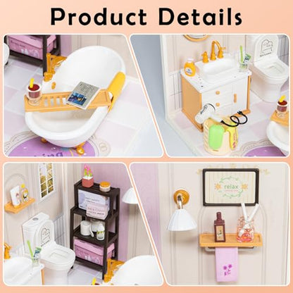 Cozy Bathroom DIY Miniature House Kit for Adults