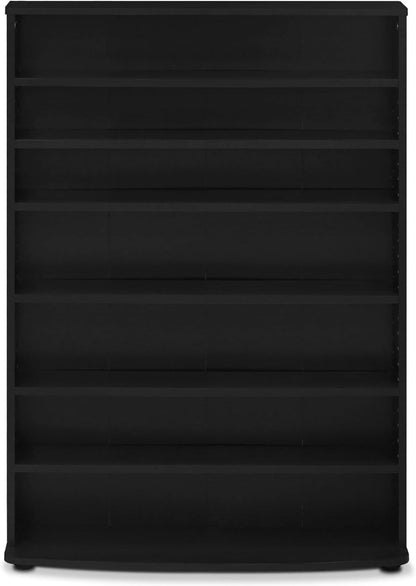 Adjustable Shelves Multimedia Storage Tower Rack with Spacious Media Organization, Durable Design, Versatile Rack for DVDs, CDs, Games, and More Espresso/6 Tier