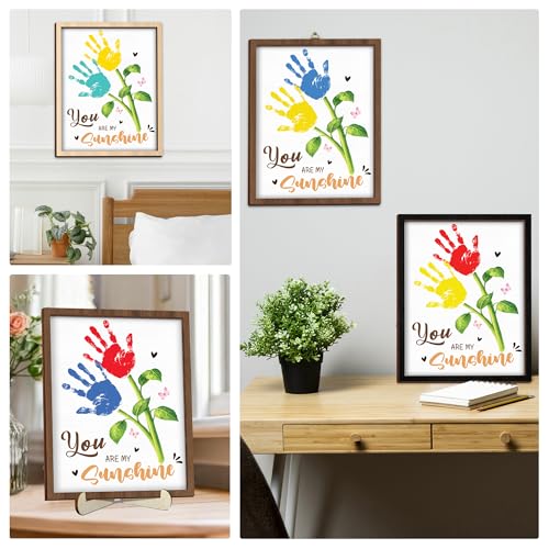 Personalized Handprint Wooden Sign You Are My Sunshine Frame with Paint