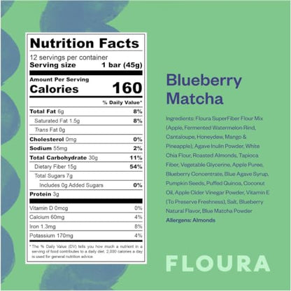 Blueberry Matcha Fiber Bars (21.6 Ounce)