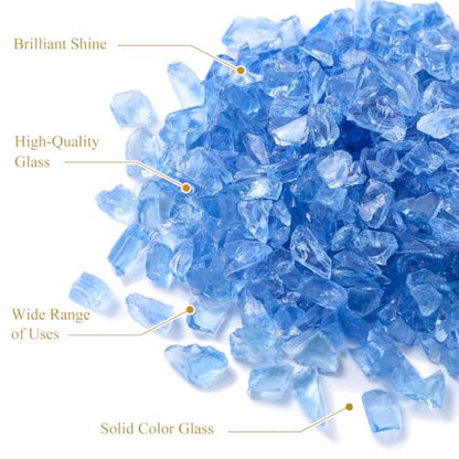 Light Blue Crushed Glass for Resin Art & Crafts (24 Ounce)