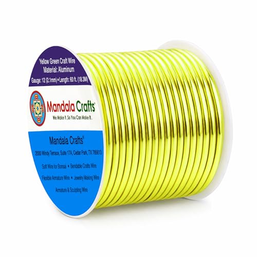 12 Gauge Yellow Green Anodized Aluminum Craft Wire
