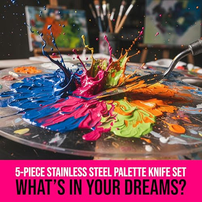 5 Piece Stainless Steel Palette Knife Set (5 Count)