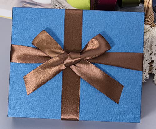 1 Inch Brown Solid Satin Ribbon for Gift Wrapping
