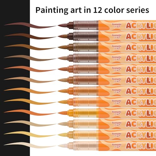 kander Guangna Acrylic Paint Markers 12 Colors (12 Count)