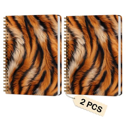 2 PCs Tiger Journaling Notebooks Tiger Print Spiral Notebook (2 Count)