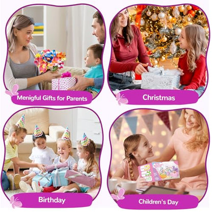 Flower Bouquet Craft Kit Flowers Market Toy Educational Toys Fun DIY Activity Set Christmas Birthday Gift for 4 5 6 7 8+ Year Old Girls and Boys