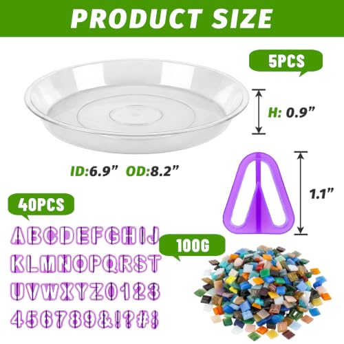 5PCS Stepping Stone Kit Includes 8in Round Cement Molds