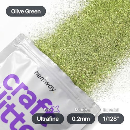 Craft Glitter Olive Green 100g Ultrafine Glitter (3.5 Ounce)