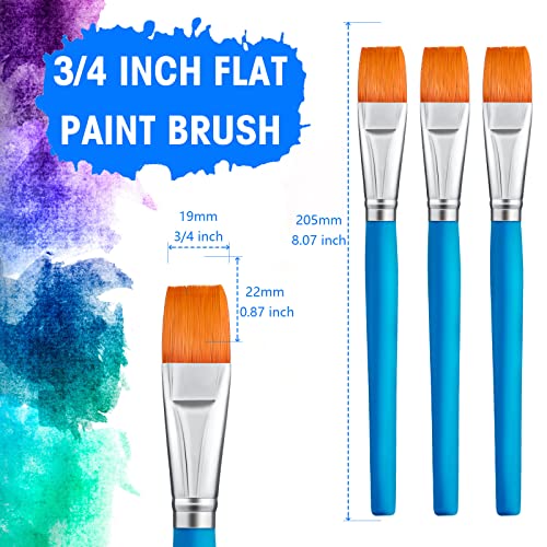 10 Pcs 3 4 Inch Flat Paint Brushes Acrylic Painting Craft