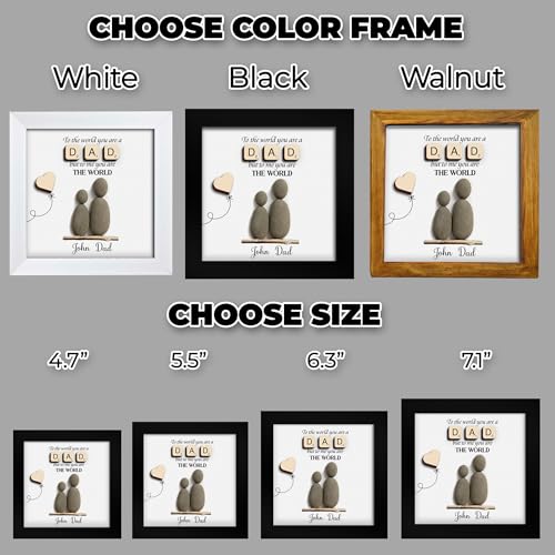 Personalized Dad Pebble Art Frame with Ornament