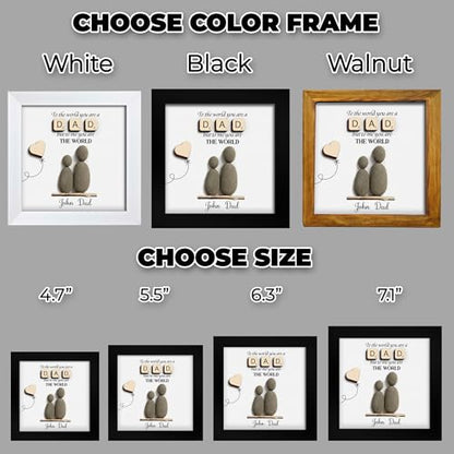 Personalized Dad Pebble Art Frame with Ornament