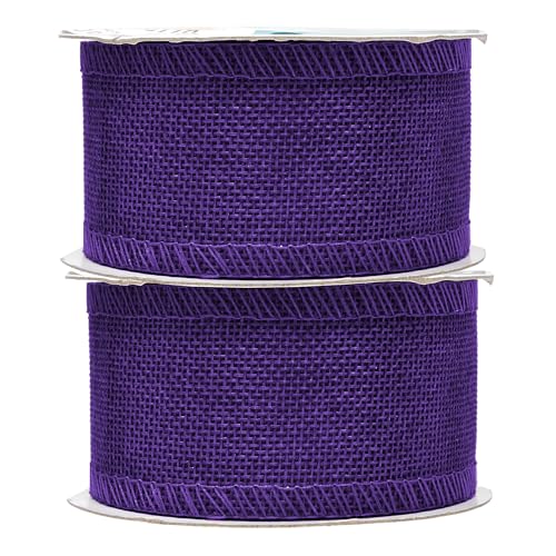2 Inch Wide Purple Burlap Ribbon for Crafts (120 Foot)