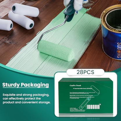 4 Inch Foam Paint Roller Covers 28 Pack