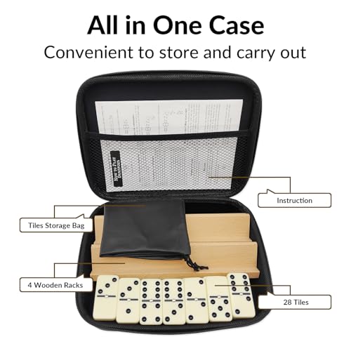 Dominos Set for Adults with 4 Wooden Racks