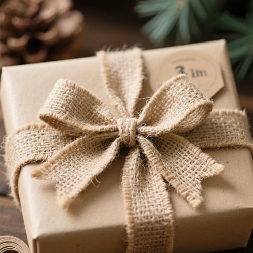 3 Inch Wide 54 Yards Burlap Ribbon (162 Foot)