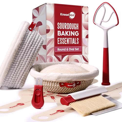 Sourdough Starter Kit with Round & Oval Banneton Proofing Baskets