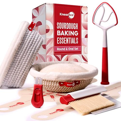 Sourdough Starter Kit with Round & Oval Banneton Proofing Baskets