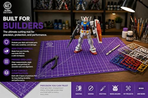 A1 (38"x26") Professional Grade Self-Healing Cutting Mat - Purple, Odor-Free, Reversible, Eco-Friendly, Durable, 2mm PVC Material, Premium Desk Mat for Crafters, Quilters, and Hobbyists