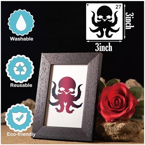Small Stencils for Painting on Wood Burning Reusable (65 Count)