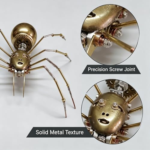 Steampunk Mechanical Insect Spider 3D Metal Model Kit for Adults DIY Assembly 2 (100 Count)