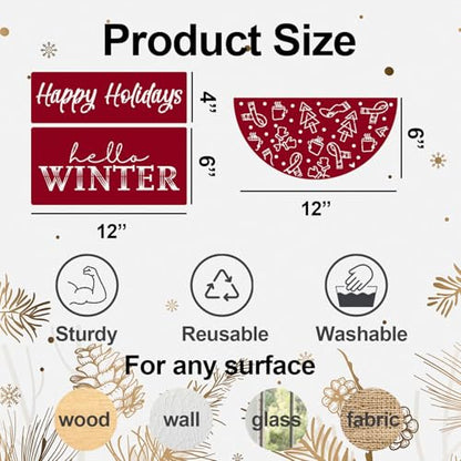 Christmas Stencils for Door Mats 12" Christmas Stencils for Painting on Wood