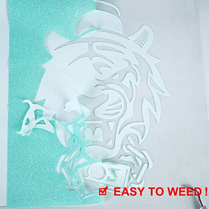 Glitter Fluorescent Light Blue HTV Heat Transfer Vinyl Rolls