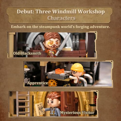 Steampunk Windmill Workshop Building Set for Adults