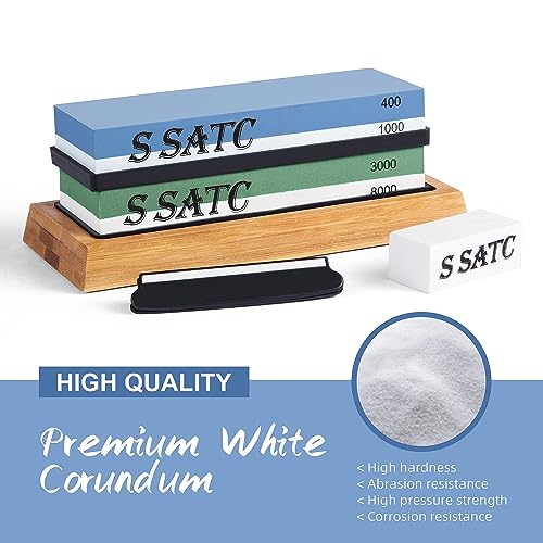 Knife Sharpening Stone Whetstone 4 Side Grit 400