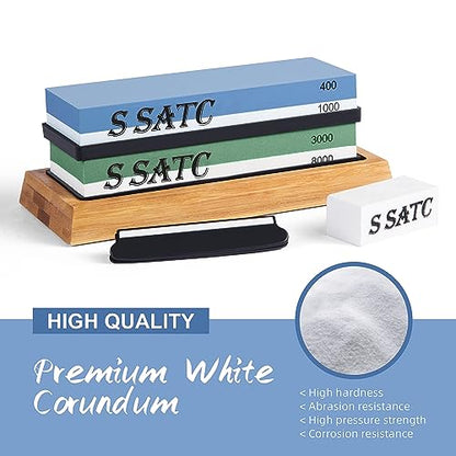 Knife Sharpening Stone Whetstone 4 Side Grit 400