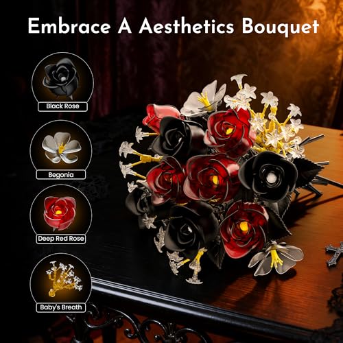 Rose Flower Bouquet Building Set for Adults