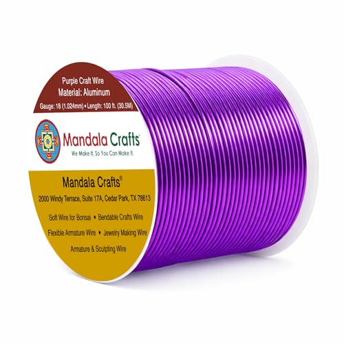 18 Gauge Purple Anodized Aluminum Craft Wire (100 Foot)