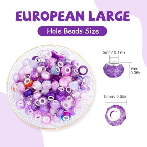 Purple Mix 100pcs 14mm Round Resin (100 Count)