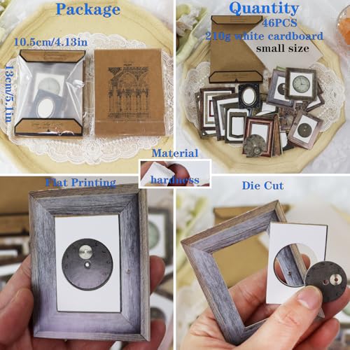 Vintage Junk Journal Items Kit Pre Cut Paper Cards Cutout Cardstock Art Aesthetic Decor Hollow Out Craft Elements Small Embellishments Supplies for Adults Scrapbook Pack