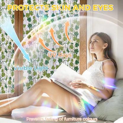 Rainbow 3D Window Stained Glass Privacy Film Decorative