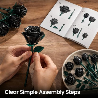 Black Roses Bouquet Building Set