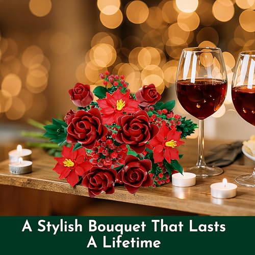 Rose Flower Bouquet Building Set for Adults