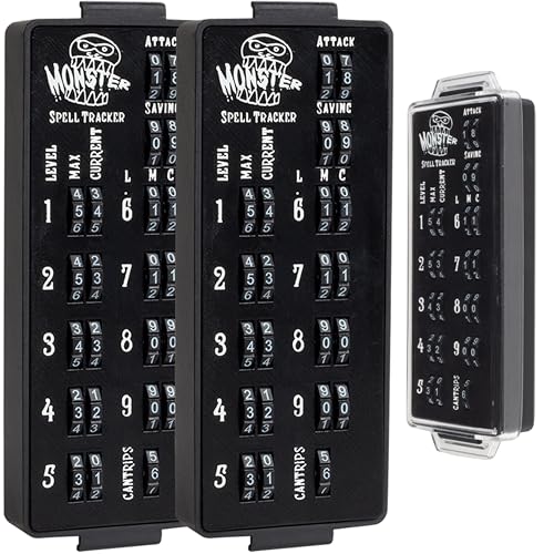 2 Pack Ultimate RPG Spell Trackers for DND with Adjustable Locking Dials (2 Count)