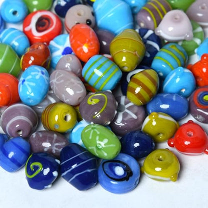 2 3 LB Bag Assorted Glass Candy Beads for Jewellery Making (150 Count)
