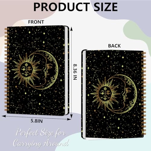 2 PCs Sun and Moon Tarot Journaling Notebooks Astrology Sun Spiral Notebook (2 Count)