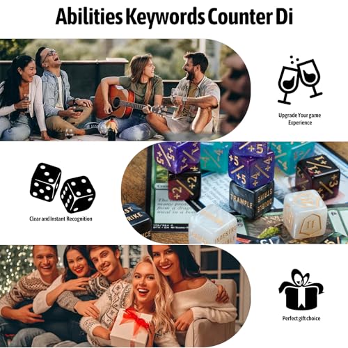62 PCS MTG Dice Counters Set Keyword Tokens Abilities Life Counter 1 (62 Count)