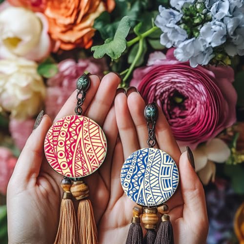 16 Sheets 16 Styles Retro Lace Polymer Clay Texture Mat Mandala Tree Modeling Pattern Pad Bohemian Texture Sheets for Polymer Clay Making Earrings Jewerly Tools