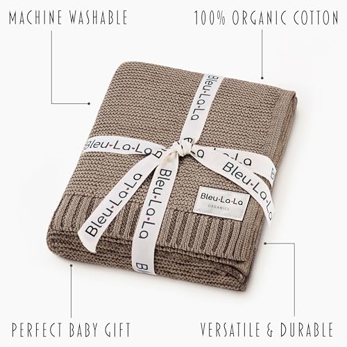 100% Organic Cotton Heritage Knit Textured Baby Blanket