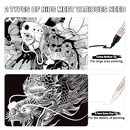 4 Oil Based Black White Paint Pens (4 Count)