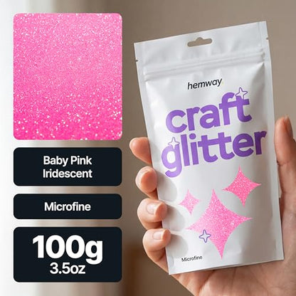 Craft Glitter Baby Pink Iridescent 100g Microfine Glitter (3.5 Ounce)