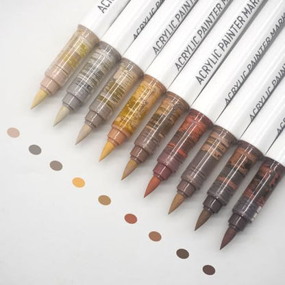 Water Based Acrylic Paint Markers Brown (9 Count)