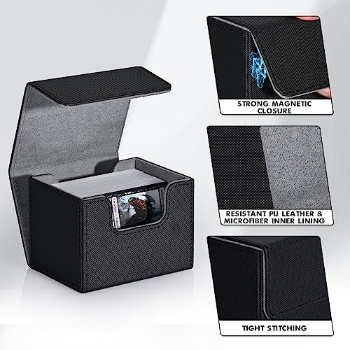 MTG Deck Box Holds 120+ Single Sleeved Cards Commander Deck Box