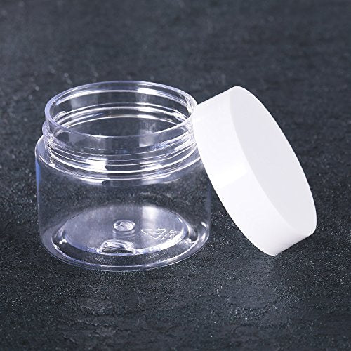 12 Pack Small Plastic Containers with Lids Clear Plastic Favor Storage Jars Wide Mouth for Beauty Products (24 Count)