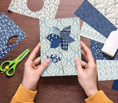 6 Inch Blue Floral Aesthetic Scrapbooking Paper Pad (24 Count)