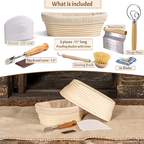 11" Oval Banneton Proofing Basket Set of 2